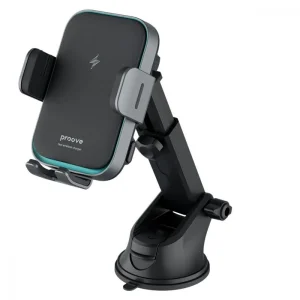 Тримач в машину з бездротовим ЗП Proove Triple Clamp Pro 15W Metal Gray WHTP15010001