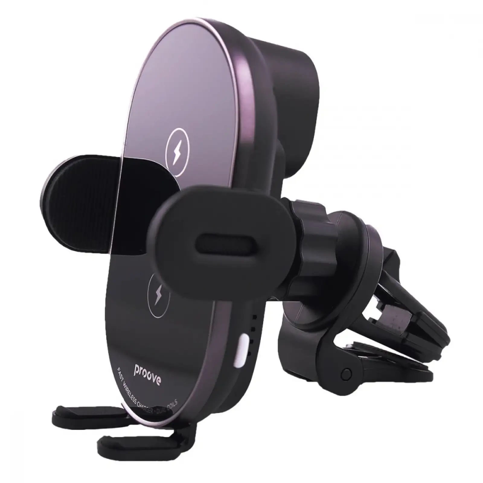 Автодержатель с беспроводной зарядкой Proove Rounded Energy Pro 15W Black WHRP15010001