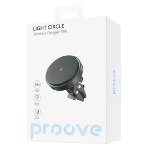 Тримач в машину з бездротовим ЗП Proove Light Circle 15W Black WHLC15010001
