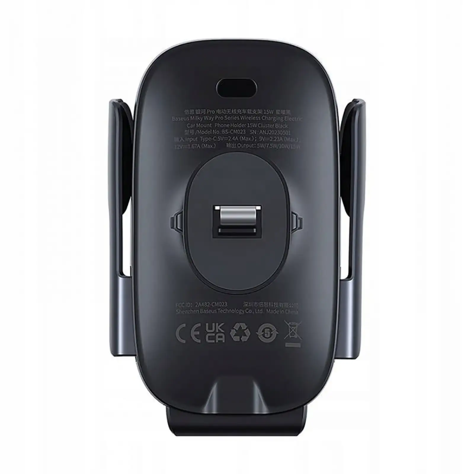 Автодержатель с беспроводной зарядкой Baseus Milky Way Pro 15W Black, C40357000111-00