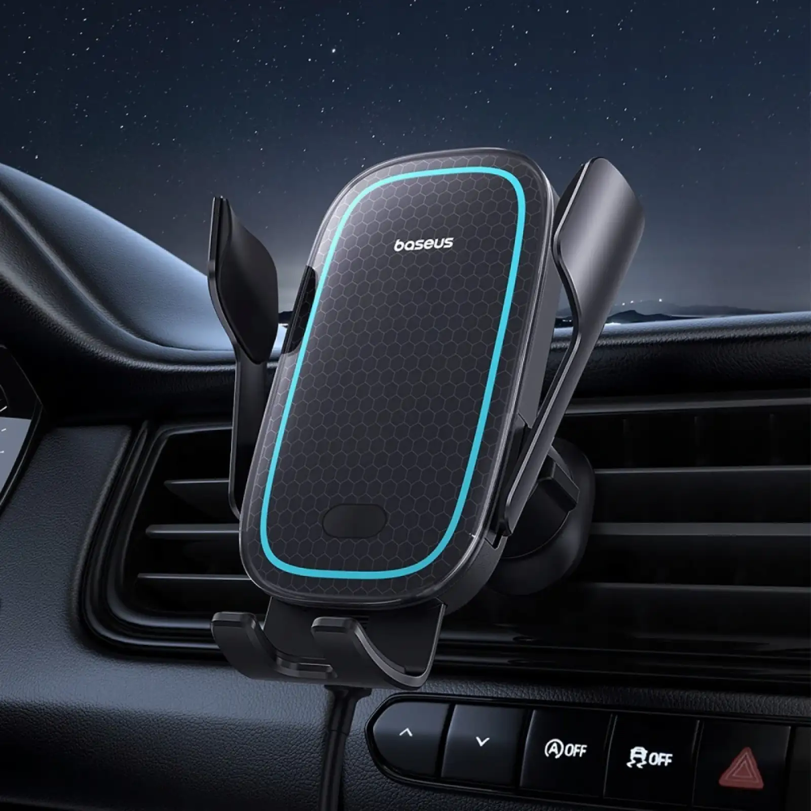 Автодержатель с беспроводной зарядкой Baseus Milky Way Pro 15W Black, C40357000111-00