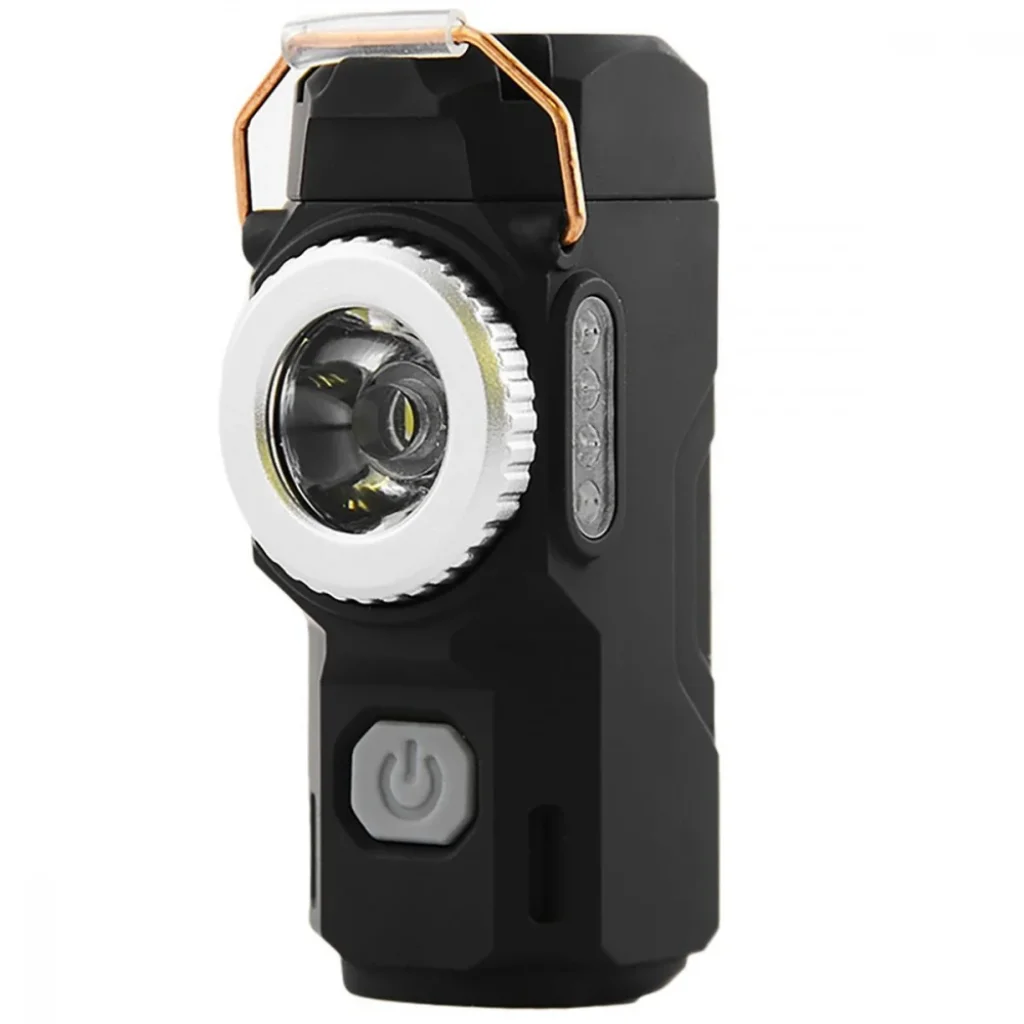 Акумуляторний LED ліхтарик D49 з запальничкою Black