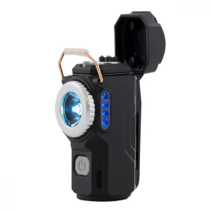 Акумуляторний LED ліхтарик D49 з запальничкою Black