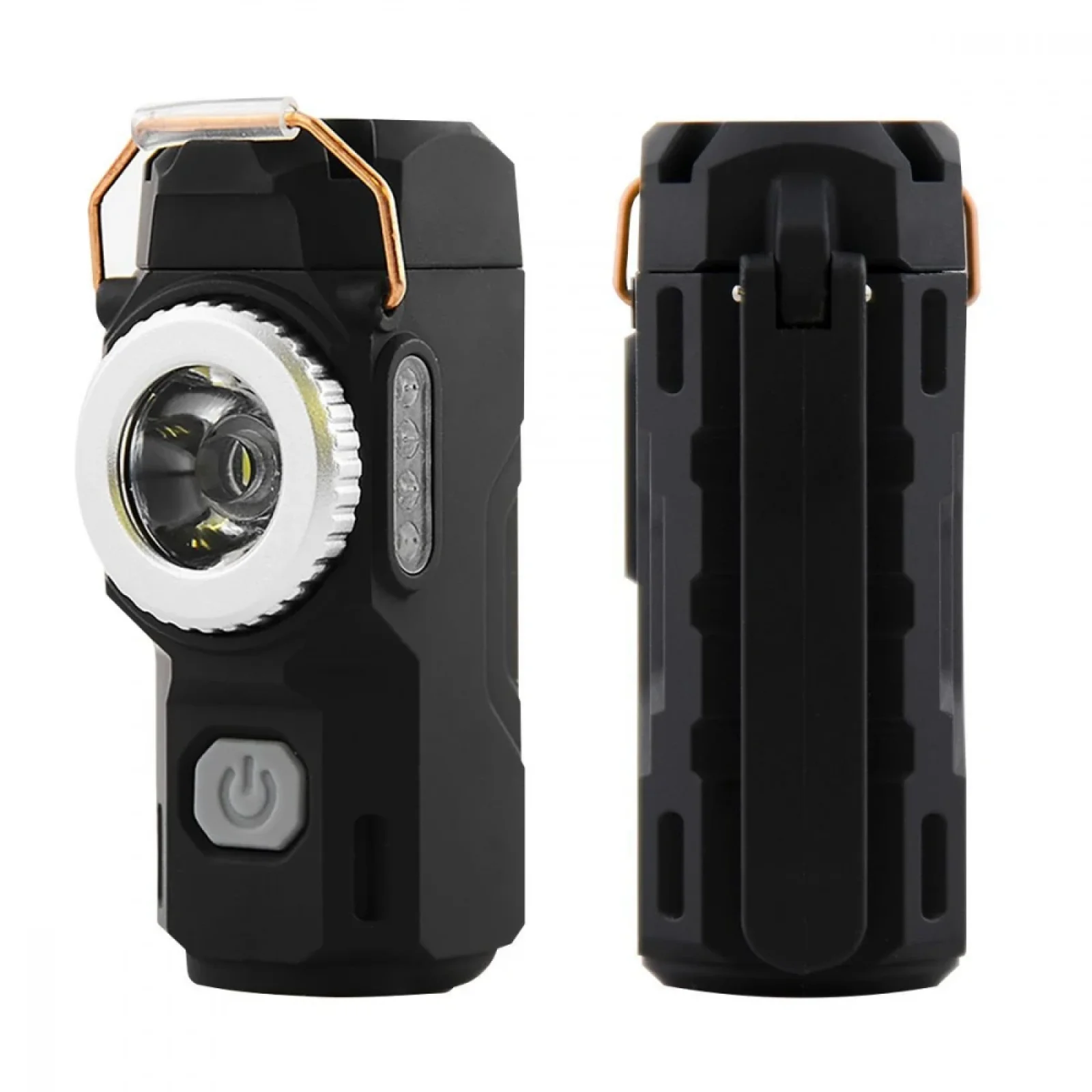 Аккумуляторный LED фонарик D49 с зажигалкой Black