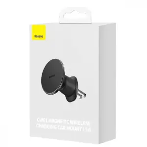 Автомобільний тримач з Бездротовим ЗП Baseus CW01 Magnetic 15W Black