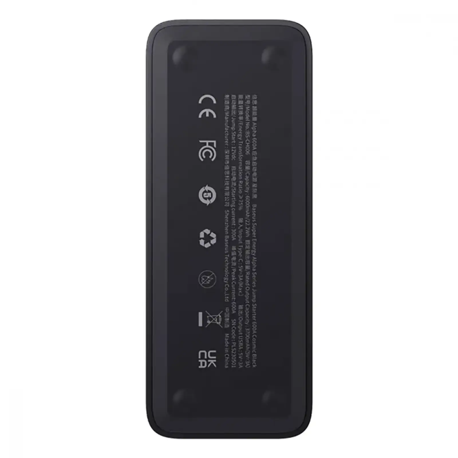 Пусковий пристрій Baseus Super Energy Alpha Series Jump Starter 600A Black, C00259200121-00