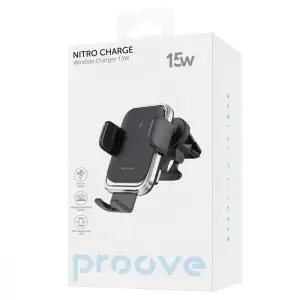 Автодержатель с беспроводной зарядкой Proove Nitro Charge 15W Black, WHNC15002001