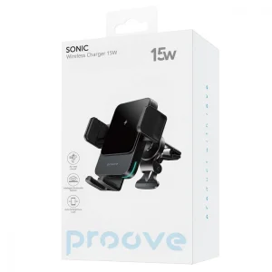 Автомобільний тримач з бездротовим ЗП Proove Sonic 15W Metal Gray, WHSN15002001