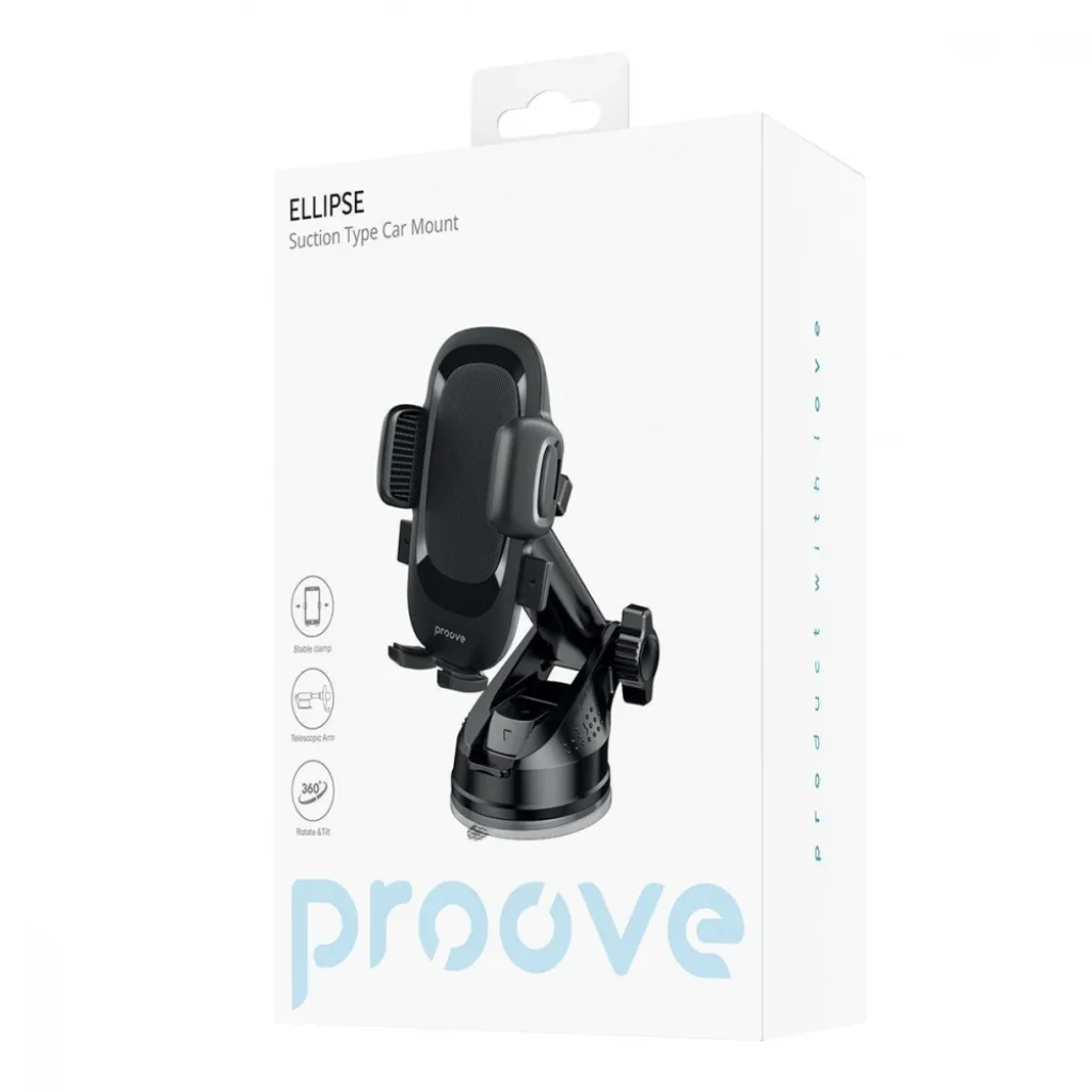 Автомобільний тримач Proove Ellipse Suction Type Car Mount Black, CHES00000001
