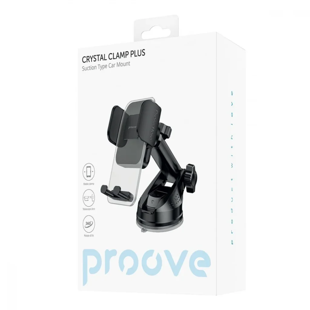 Автомобільний тримач Proove Crystal Clamp Plus Suction Type Car Mount Black, CHCSP0000001