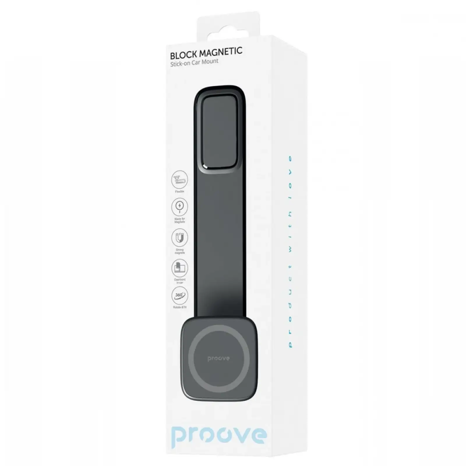 Автомобільний тримач Proove Block Magnetic Stick-on Car Mount Black, CHBM00000001