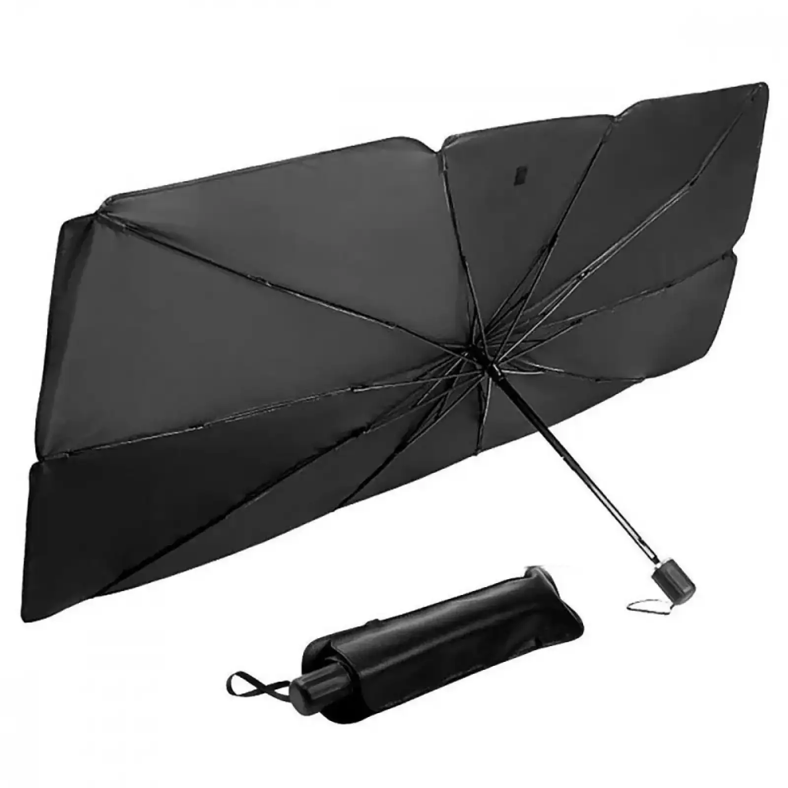Солнцезащитный зонт для автомобиля SunShield 126*140*80cm Black