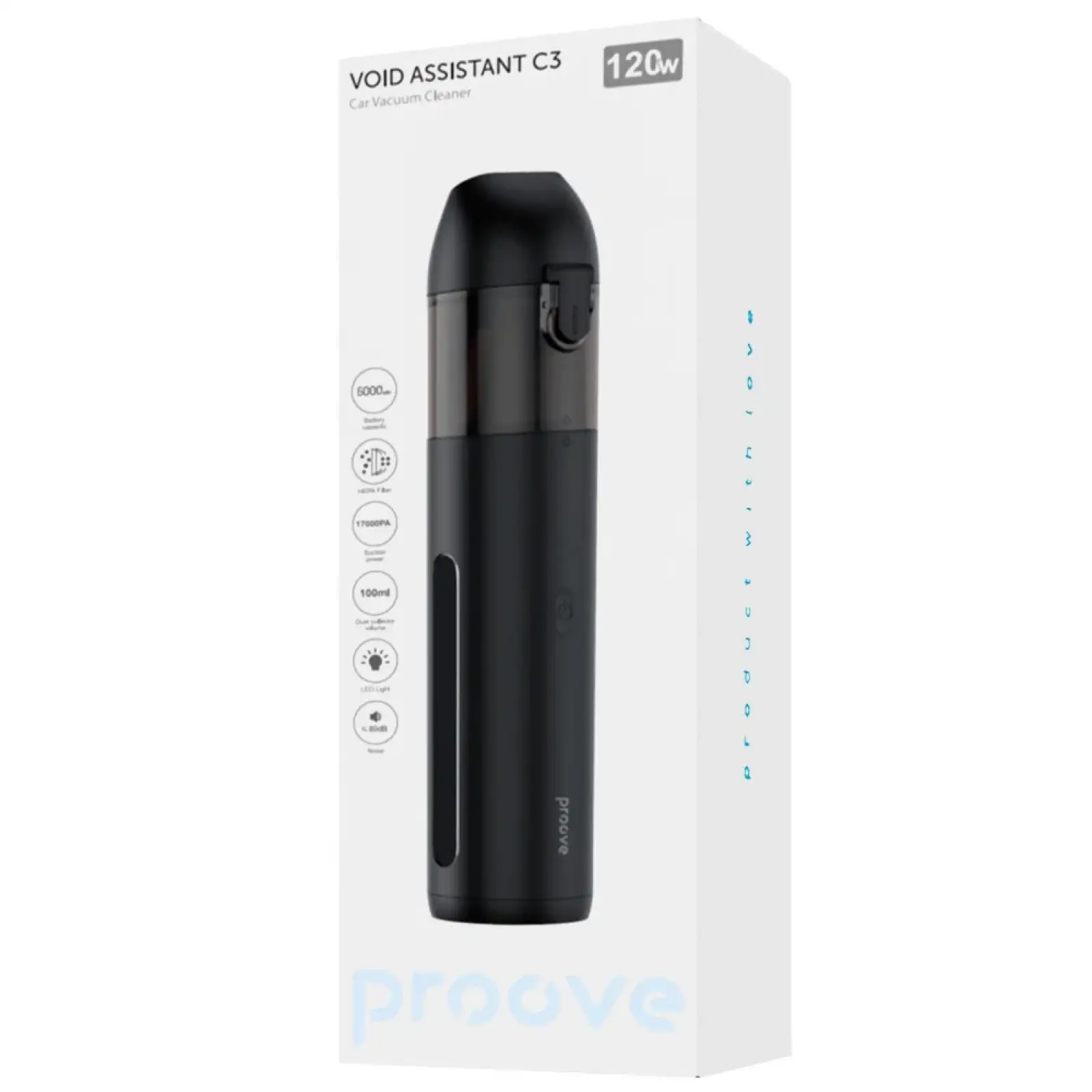 Портативний пилосос Proove Void Assistant С3 (17000pa) Black, PAVC31201201