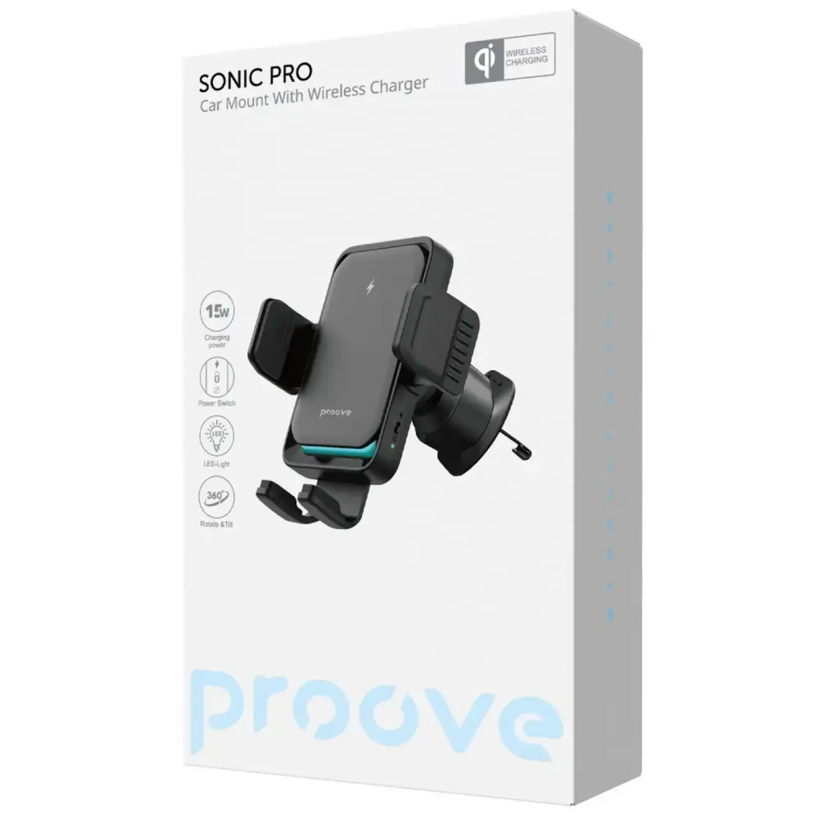 Автодержатель Proove Sonic Pro 15W Black (WHSP15002001)
