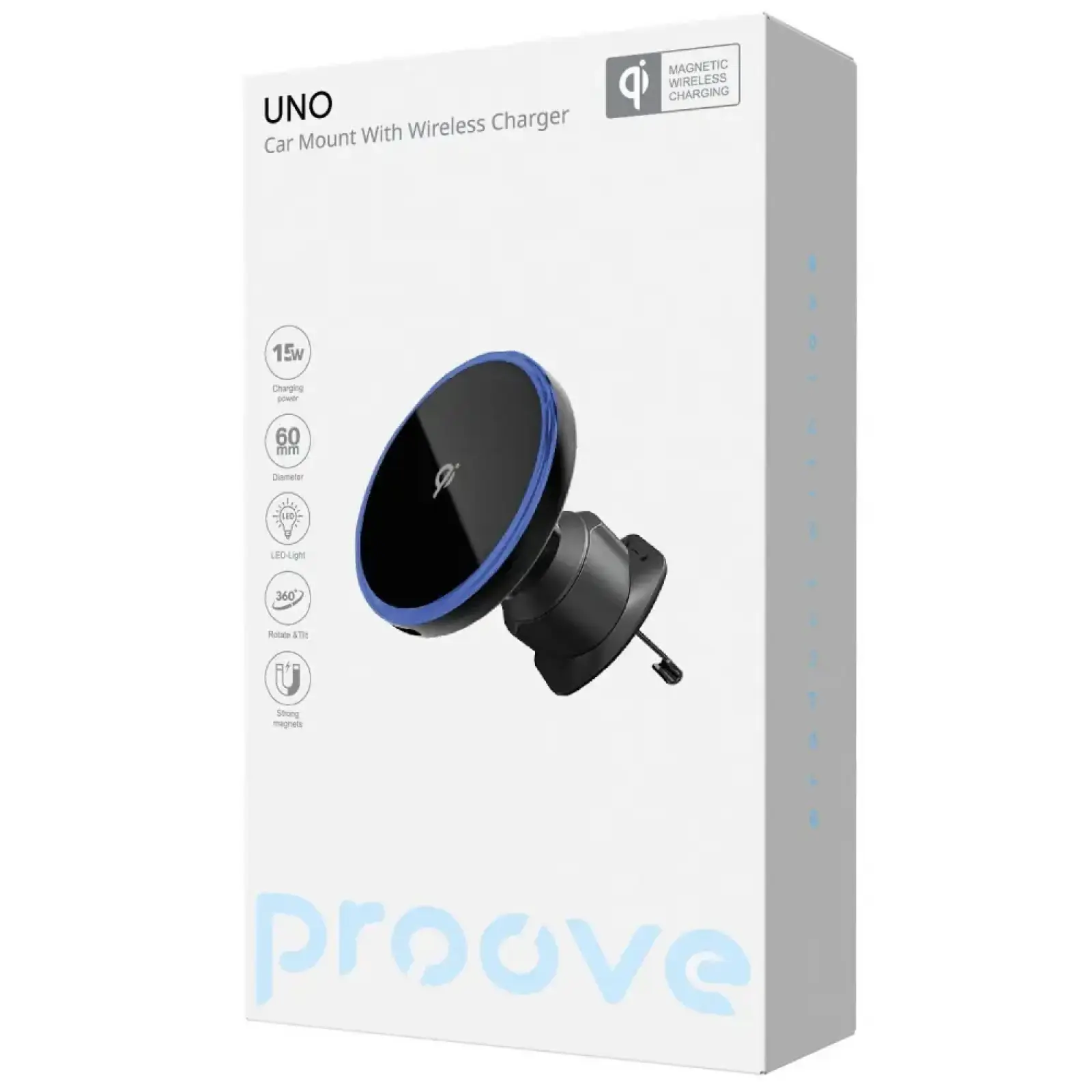 Автодержатель Proove UNO 15W Black (WHUN15002001)
