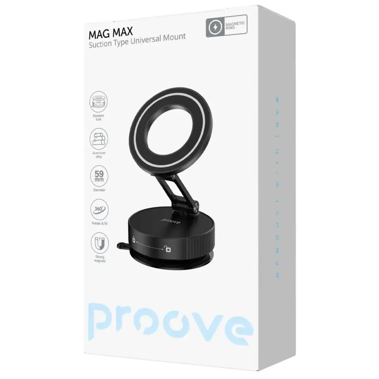 Автомобильный держатель Proove Mag Max Suction Type Universal Mount Black (CHMM00000001)