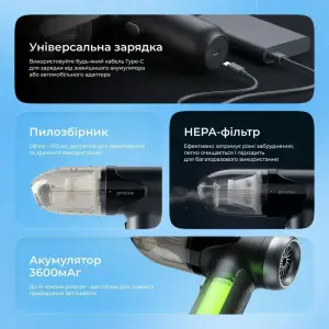 Портативный пылесос Proove Void Assistant V1 (5000pa) Black (PAVS15001201)