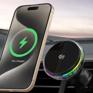 Автодержатель Proove Light Crystal Qi2.2 25W Gray (WHLC25002003)