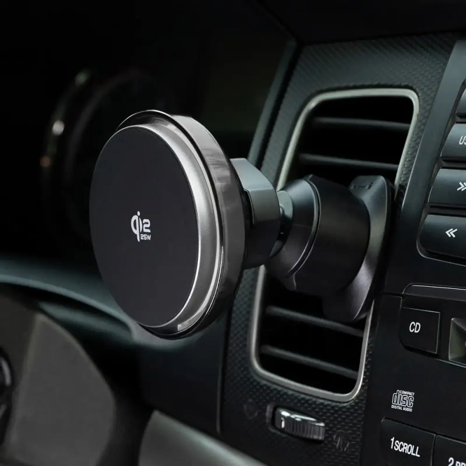 Автодержатель Proove Light Crystal Qi2.2 25W Gray (WHLC25002003)