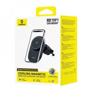 Автодержатель с Беспроводной Зарядкой Baseus PrimeTrip VC2 Pro Qi2.2 25W Black