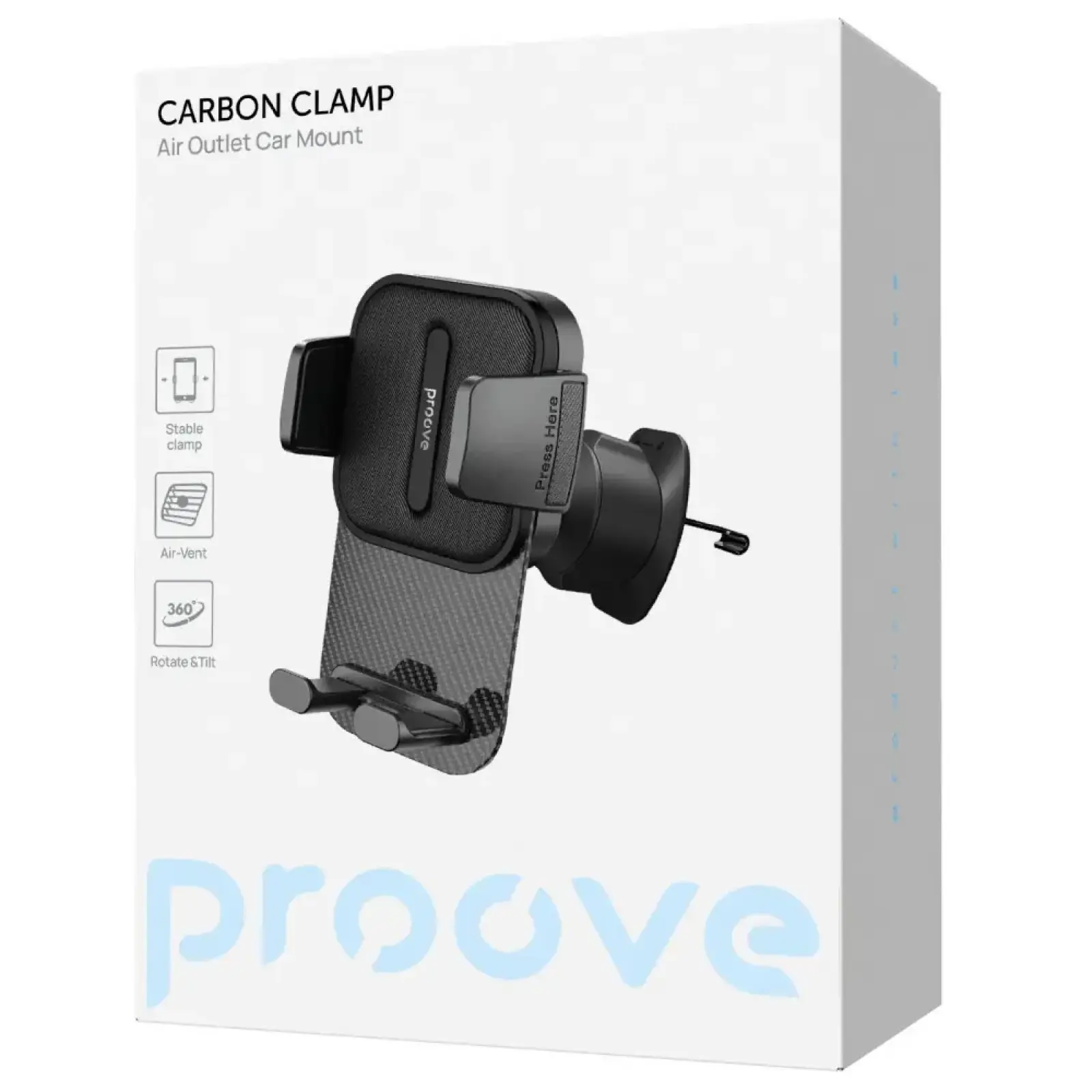 Автодержатель Proove Carbon Clamp Air Outlet Car Mount Black (CHCNA0000001)