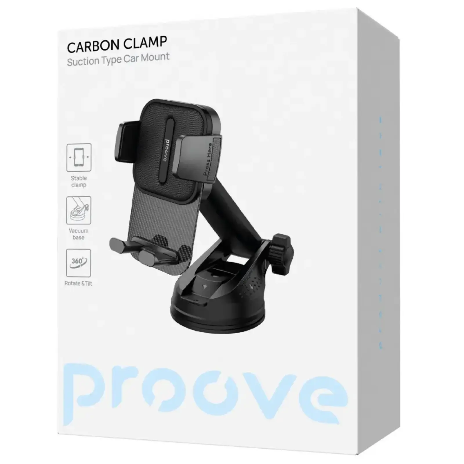 Автодержатель Proove Carbon Clamp Suction Type Car Mount Black (CHCNS0000001)