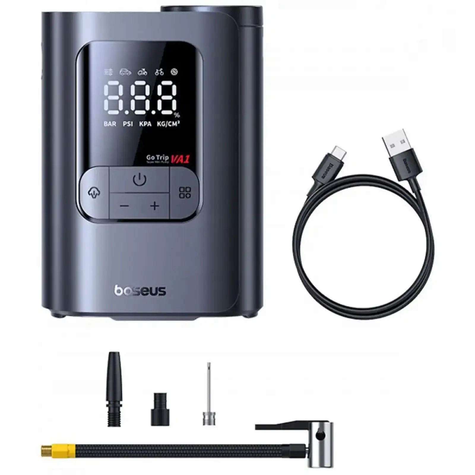 Автомобільний насос Baseus GoTrip VA1 Super Mini 80W 5000mAh Black