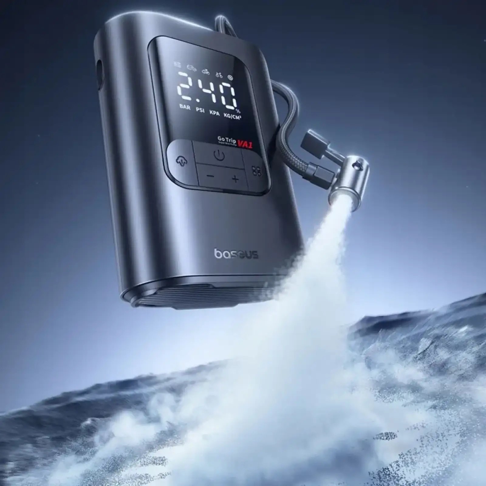 Автомобільний насос Baseus GoTrip VA1 Super Mini 80W 5000mAh Black