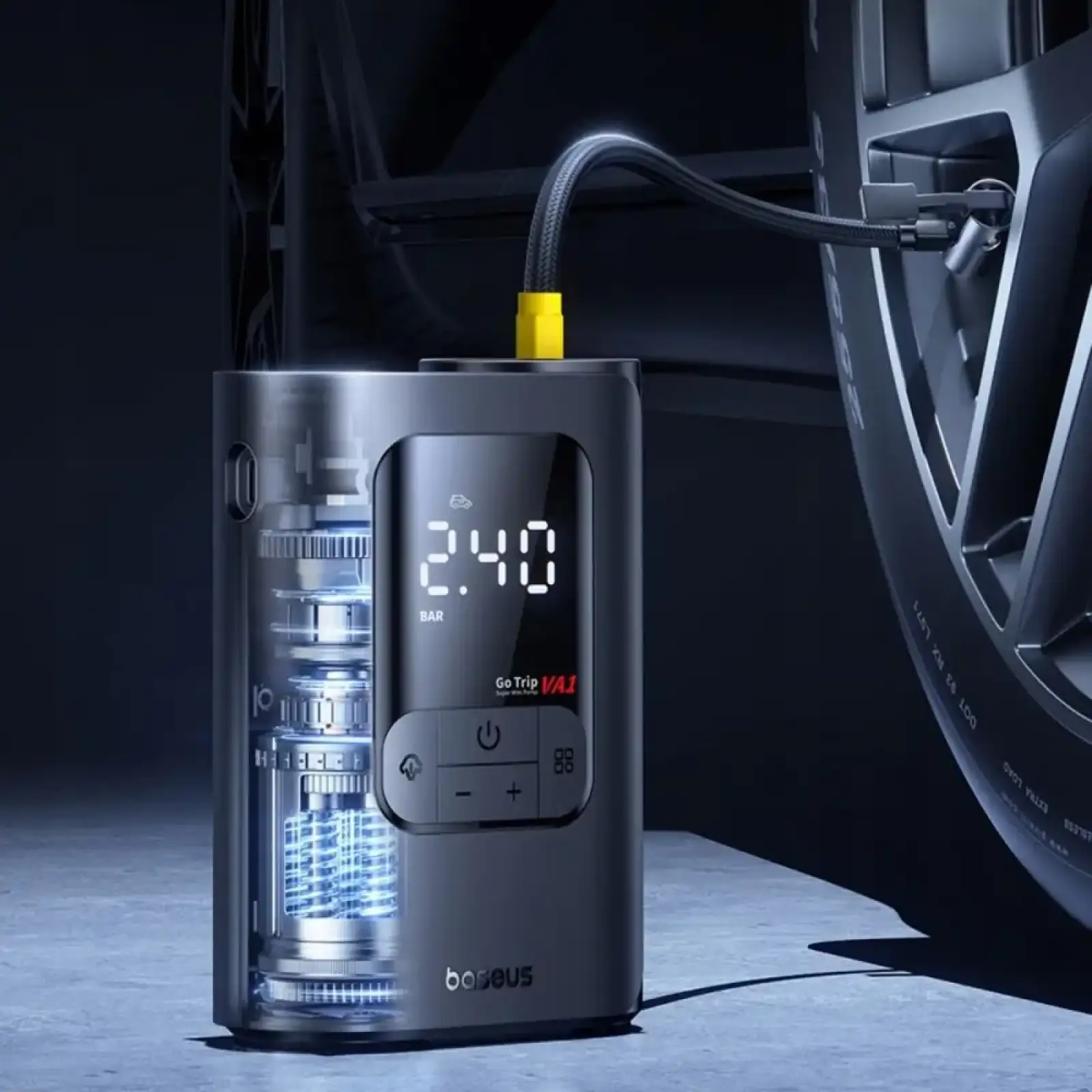 Автомобільний насос Baseus GoTrip VA1 Super Mini 80W 5000mAh Black