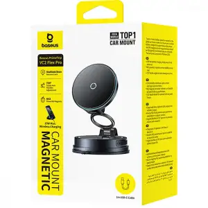 Автодержатель с Беспроводной Зарядкой Baseus PrimeTrip VC2 Flex Pro 15W Black
