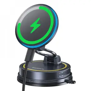 Автомобільний тримач з Бездротовим ЗП Baseus PrimeTrip VC2 Flex Pro 15W Black