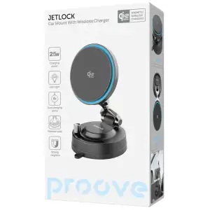 Автодержатель Proove JetLock Qi2.2 25W Black (WHJL25010001)