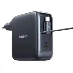 СЗУ Baseus EnerCore CJ21 Fast Charger with Dual Retractable Cables 67W (3 Type-C) Black