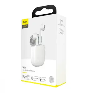 Беспроводные наушники Baseus W04 TWS White, NGW04-02
