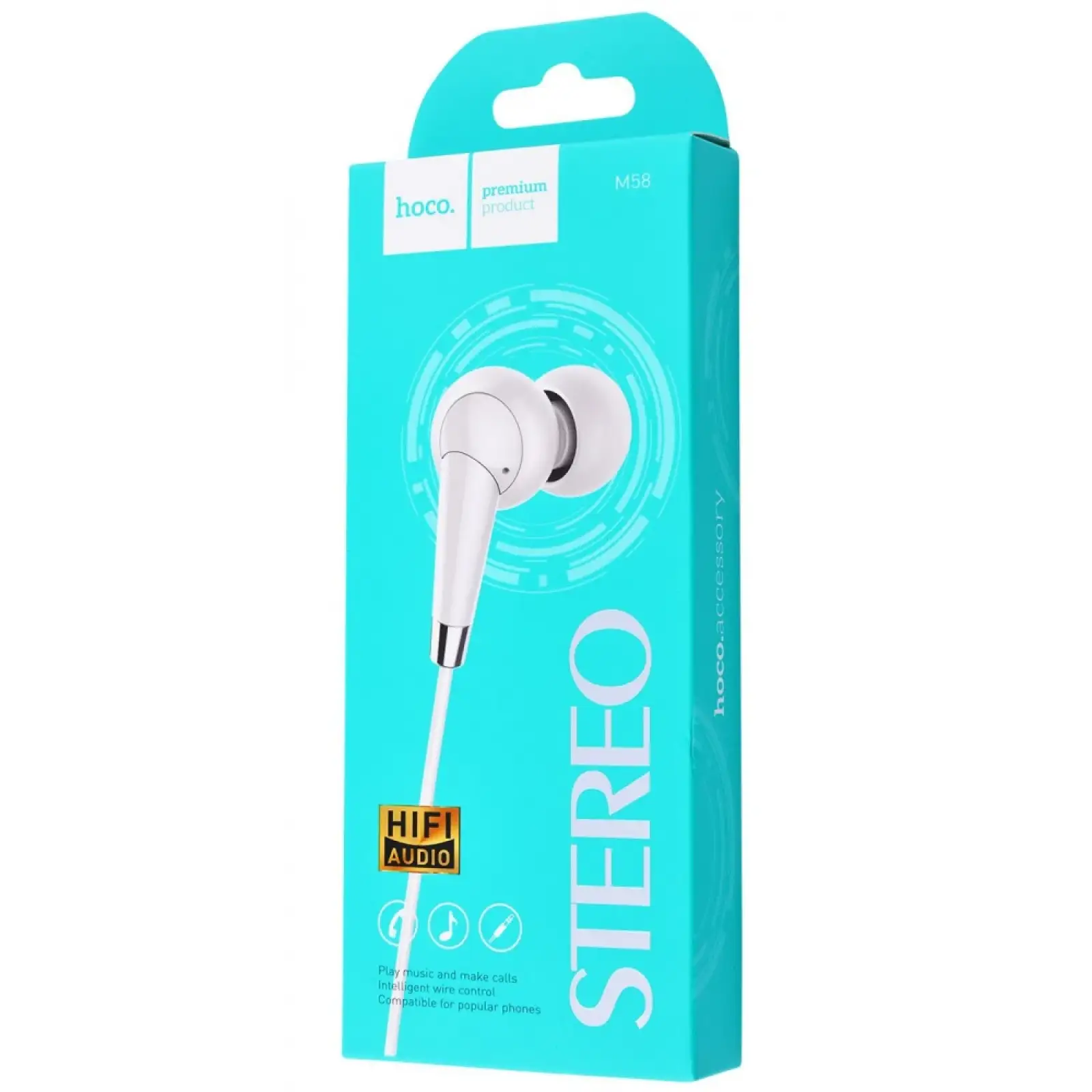 Наушники Hoco M58 Amazing Universal With Microphone White