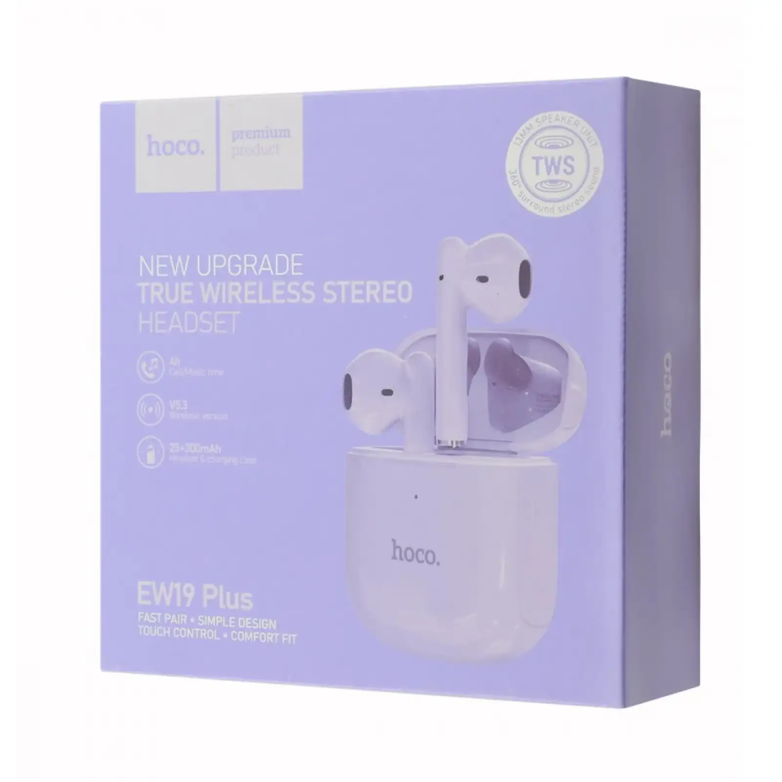 Беспроводные наушники Hoco EW19 Plus Delighted TWS White