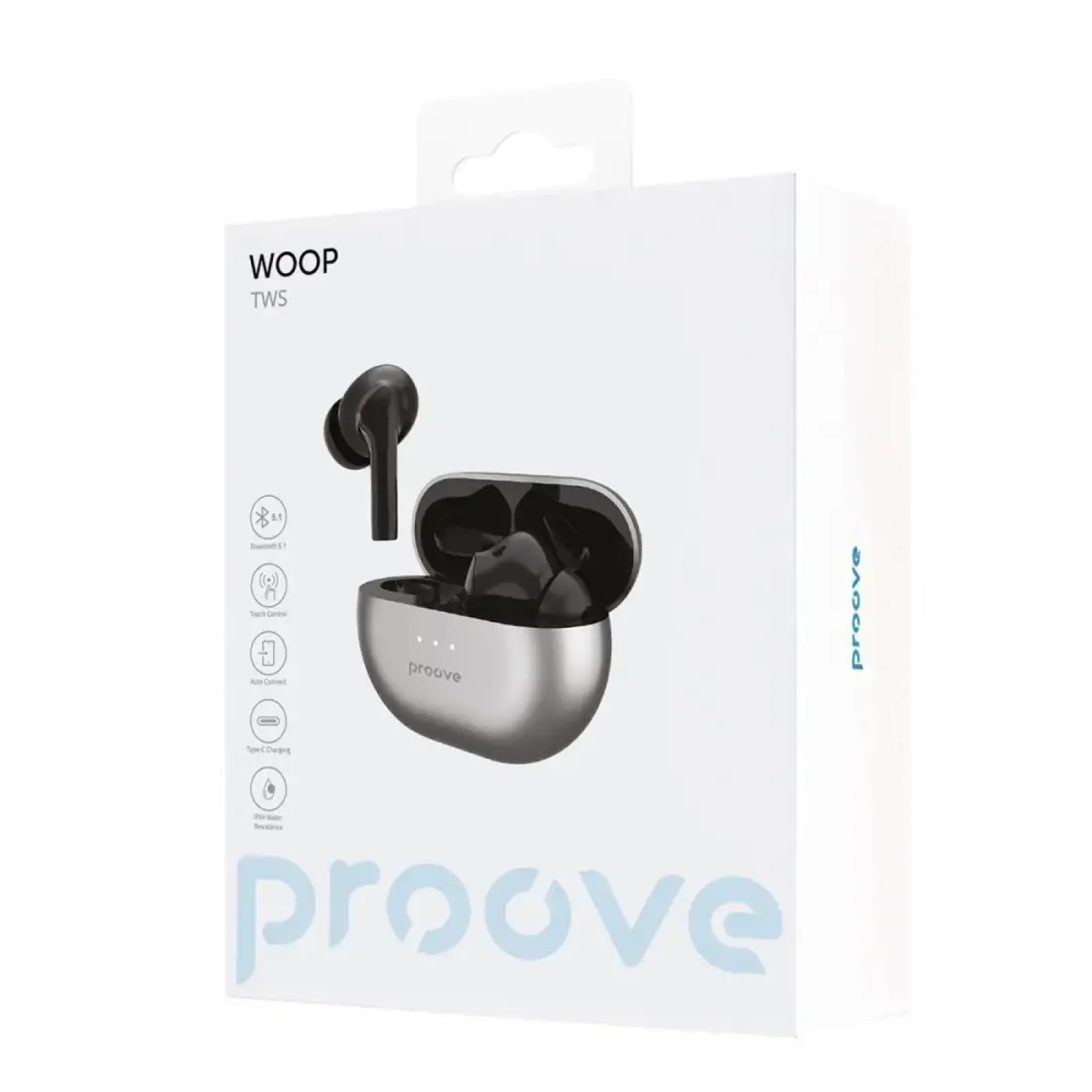 Беспроводные наушники Proove Woop TWS with ANC Silver/Black TWWP00010006