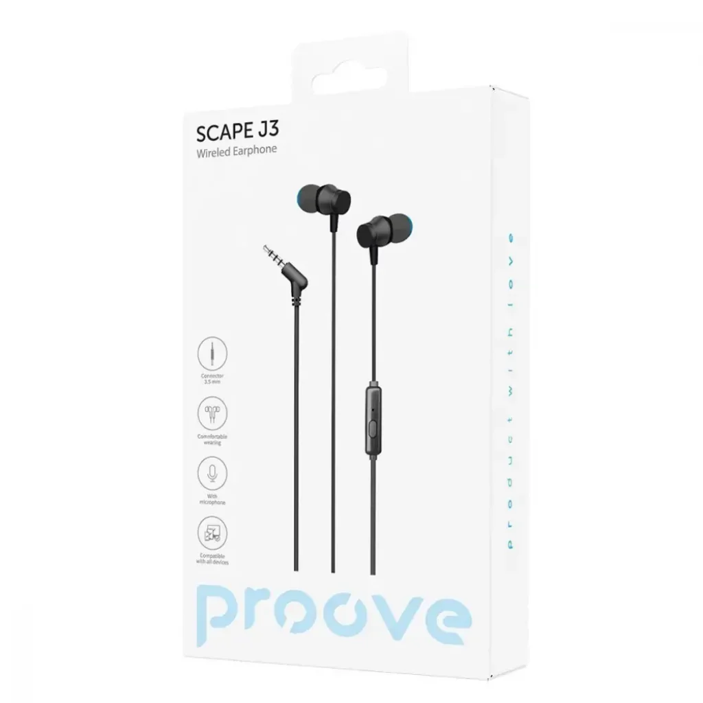 Провідні навушники Proove Scape J3 (3.5mm) Black, WESJ30000801