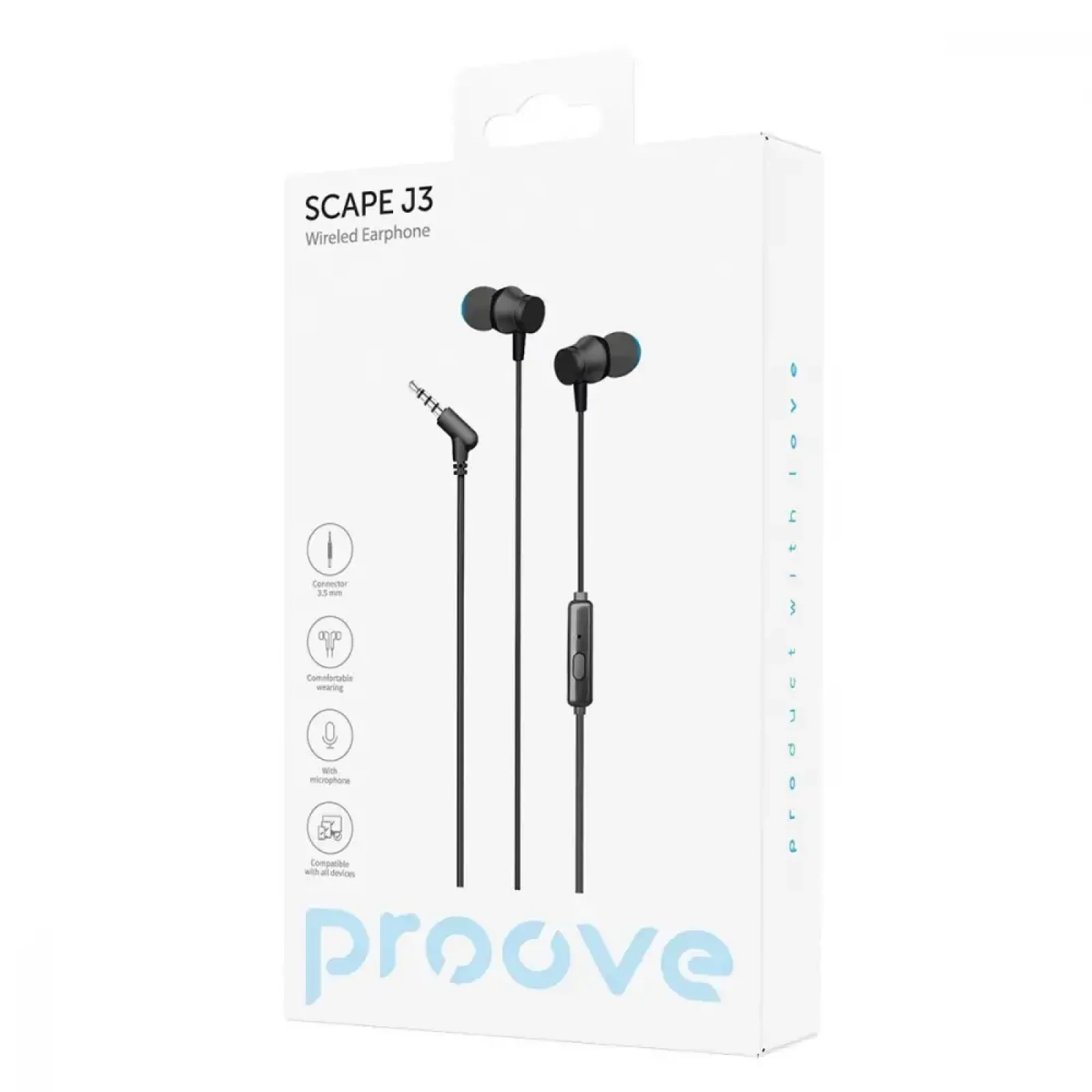 Провідні навушники Proove Scape J3 (3.5mm) Black, WESJ30000801