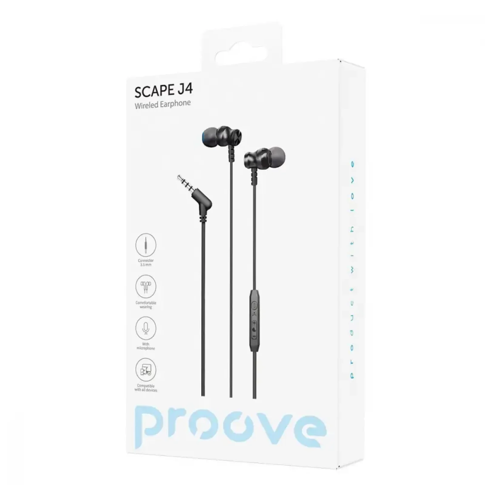 Наушники Proove Scape J4 3.5mm Black, WESJ40000801