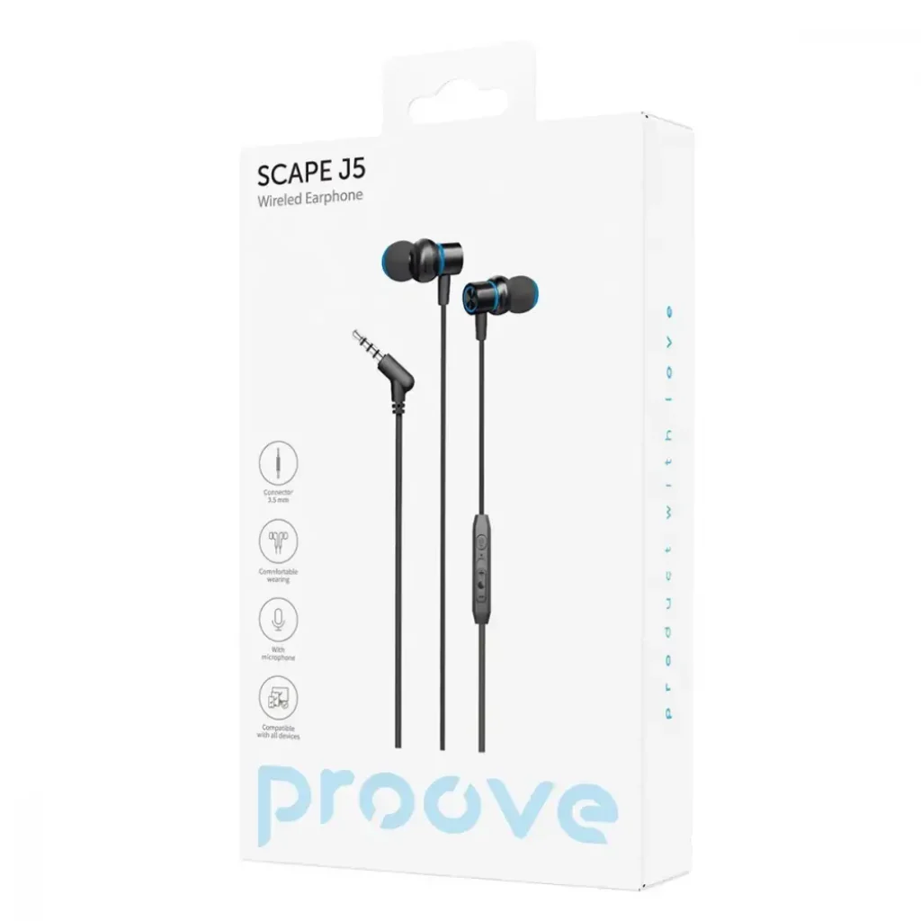 Провідні навушники Proove Scape J5 (3.5mm) Black, WESJ50000801