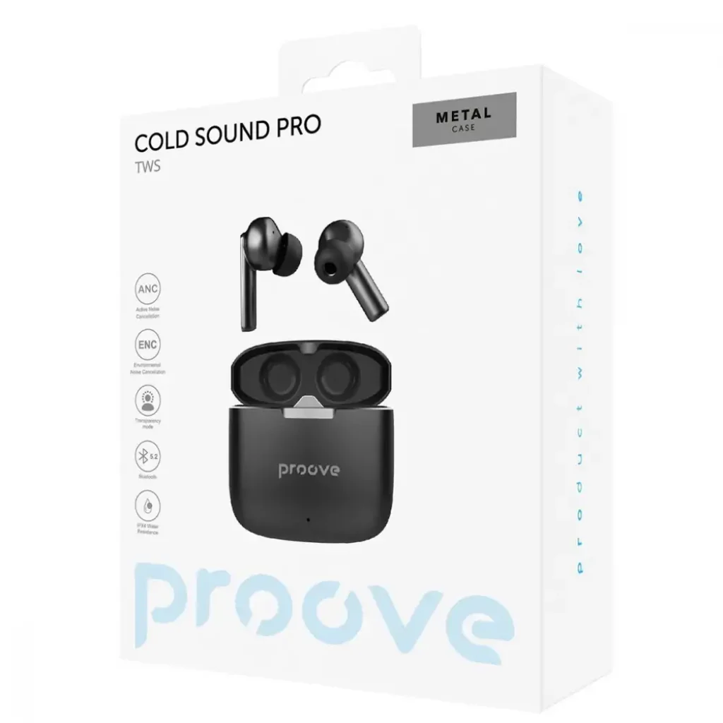Бездротові навушники Proove Cold Sound Pro with ANC Black, TWCSP0010001