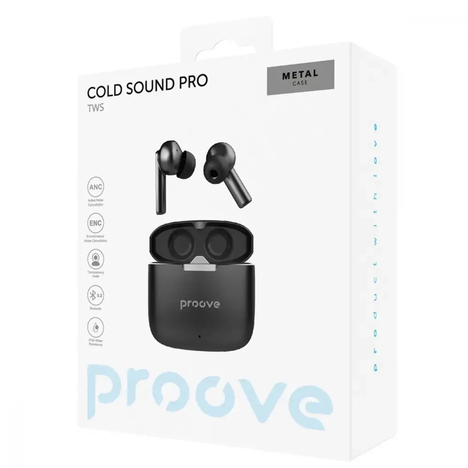 Бездротові навушники Proove Cold Sound Pro with ANC Black, TWCSP0010001