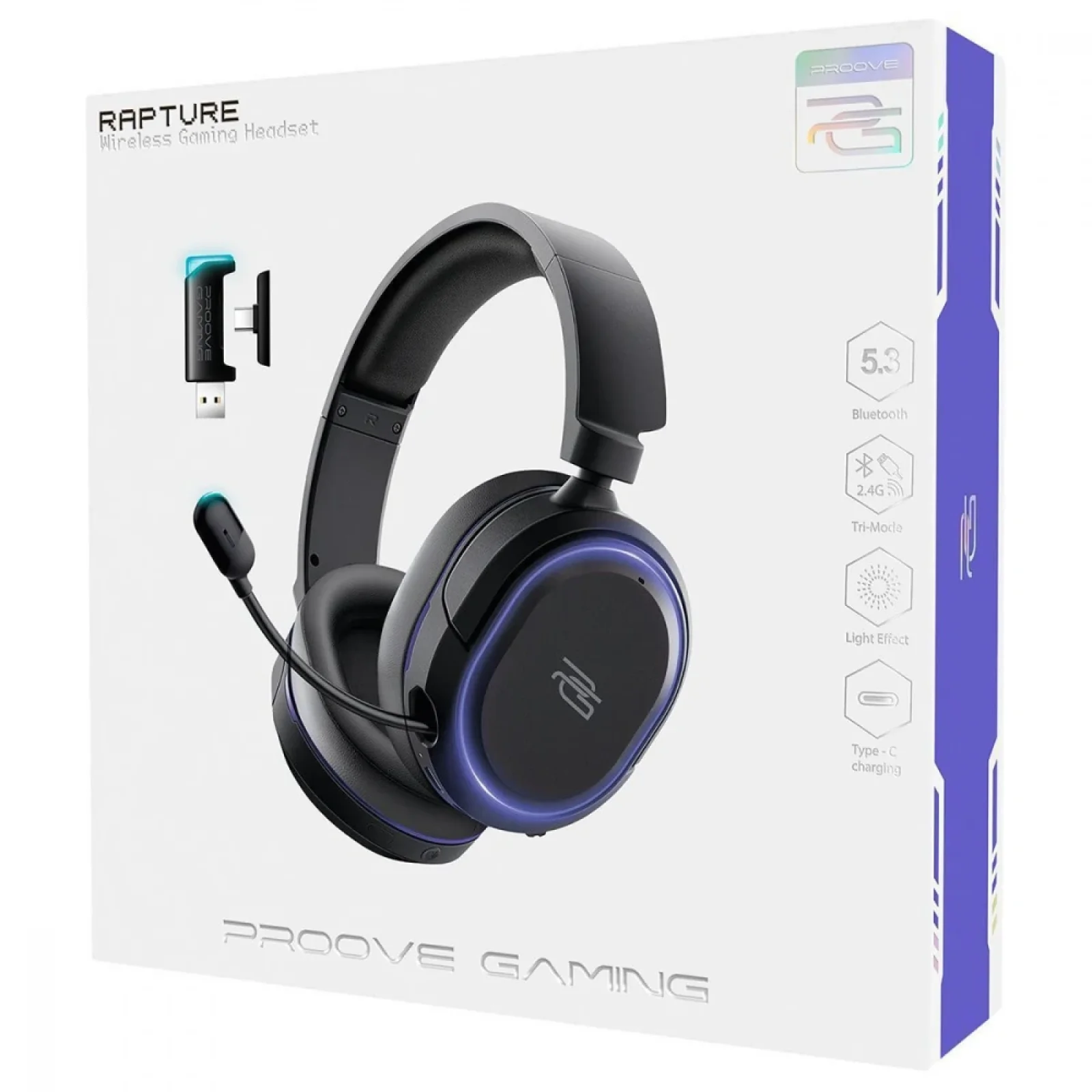 Бездротова ігрова гарнітура Proove Gaming Rapture Black, GHRP00010001