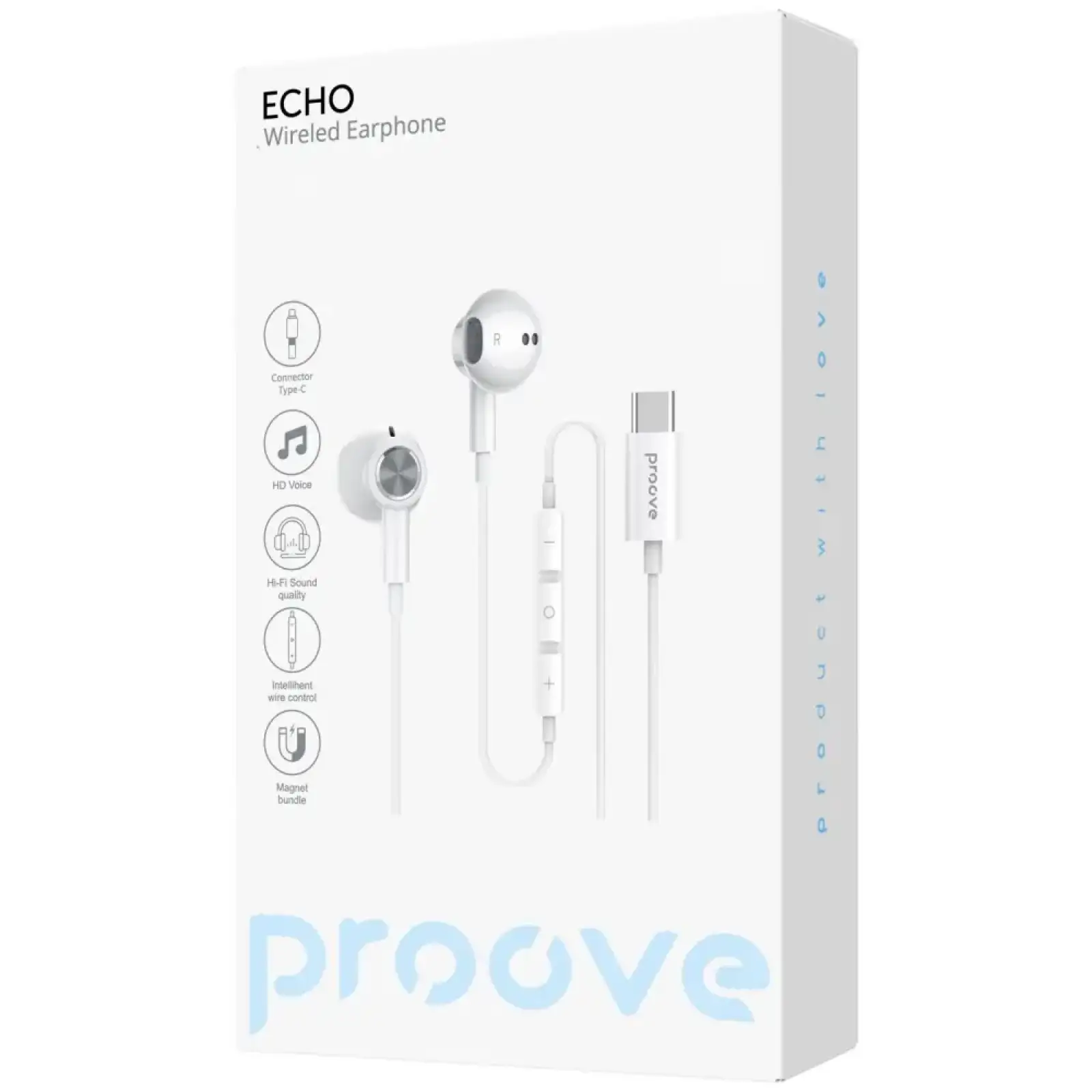 Провідні навушники Proove Echo (Type-C) White