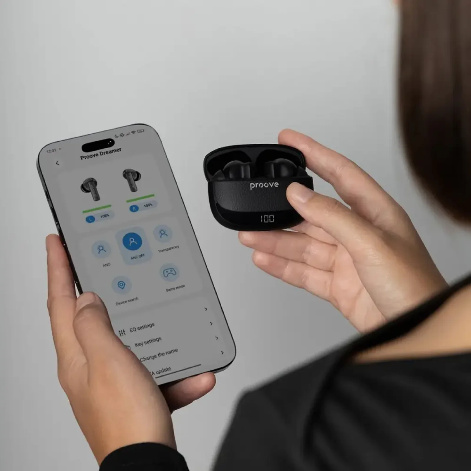 Беспроводные наушники Proove Dreamer with ANC (APP) Black (TWDM0001AP01)