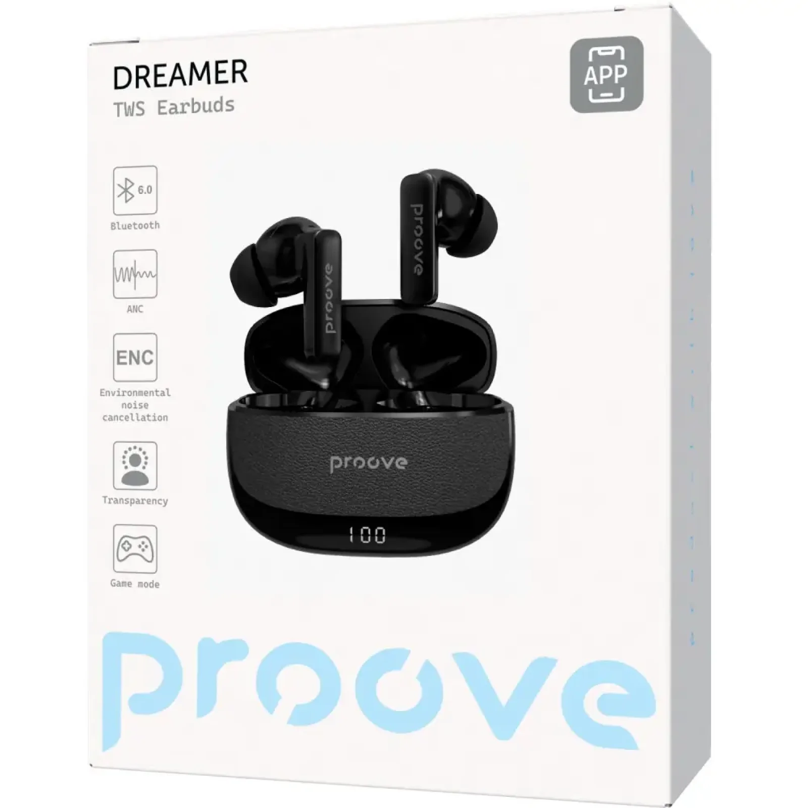 Беспроводные наушники Proove Dreamer with ANC (APP) White (TWDM0001AP02)