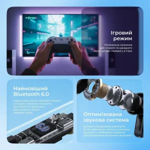 Беспроводные наушники Proove NoLimit TWS with Hybrid ANC (APP) White/Silver (TWNL0001AP26)