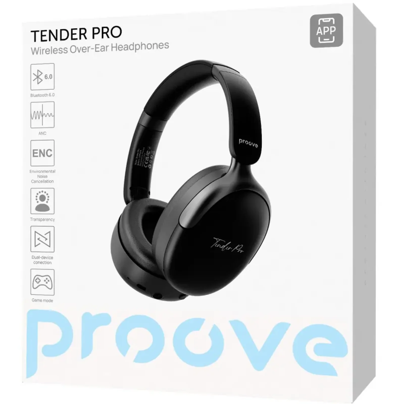 Бездротові навушники Proove Tender Pro with ANC (APP) White (HPTP0001AP02)