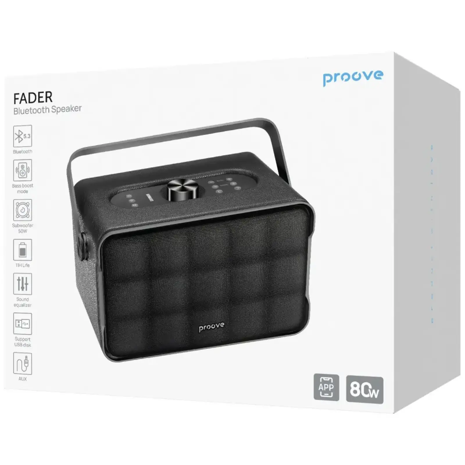 Портативная колонка Proove Fader 80W (APP) Black (PSFD8018AP01)